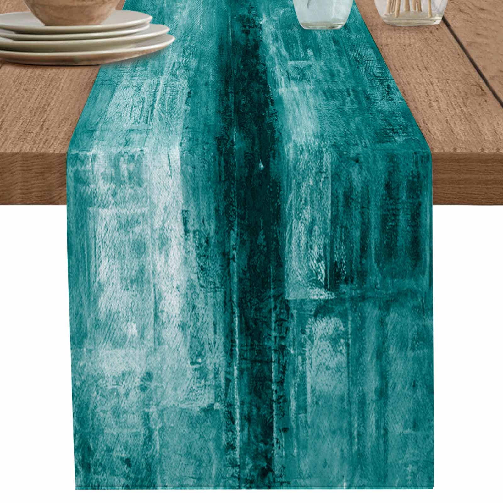 nqOlkjepod Teal Table Runner 72 Inches Long Farmhouse Dress Scarves ...