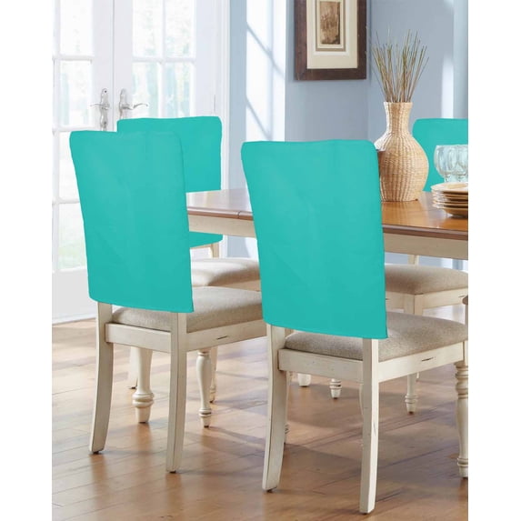 nqOlkjepod Turquoise Chair Covers Set of 8, Decorative Chair Back Cover, Modern Pure Turquoise Dining Room Chair Slipcovers Removable Chair Protectors Covers for Party Banquet