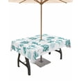 thumbnail image 1 of nqOlkjepod Turquoise Coastal Outdoor Tablecloth with Umbrella Hole & Zipper, Nautical Starfish Jellyfish Rudder Rectangle Table Cover 60x102 Inch, Dining Waterproof Table Cloth Protector for Patio, 1 of 7