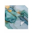 thumbnail image 1 of nqOlkjepod Turquoise Gold Marble Cloth Napkins Set of 4 Reusable Dinner Napkins, Modern Blue Teal Geometric Cocktail Napkin Washable Table Napkins for Wedding/Holiday Party/Baby Shower 20"x20", 1 of 8