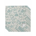 thumbnail image 1 of nqOlkjepod Turquoise Spring Floral Cloth Napkins Set of 4 Reusable Dinner Napkins, Farmhouse Retro Summer Botanical Cocktail Napkin Washable Table Napkins for Wedding/Party/Baby Shower 20"x20", 1 of 8