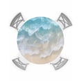 thumbnail image 1 of nqOlkjepod Turquoise Summer Beach Round Tablecloth, Fitted Table Cover with Elastic for 36"-44" Round Tables, Coastal Water Ripple Table Cloth Outdoor Indoor Dinning Party Waterproof Tablecloths, 1 of 6