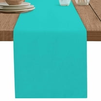 nqOlkjepod Turquoise Table Runner 90 Inches Long Farmhouse Dress Scarves, Modern Pure Turquoise Dining Tablerunner for Coffee Table/Kitchen Island/Party Décor, 13" x 90"