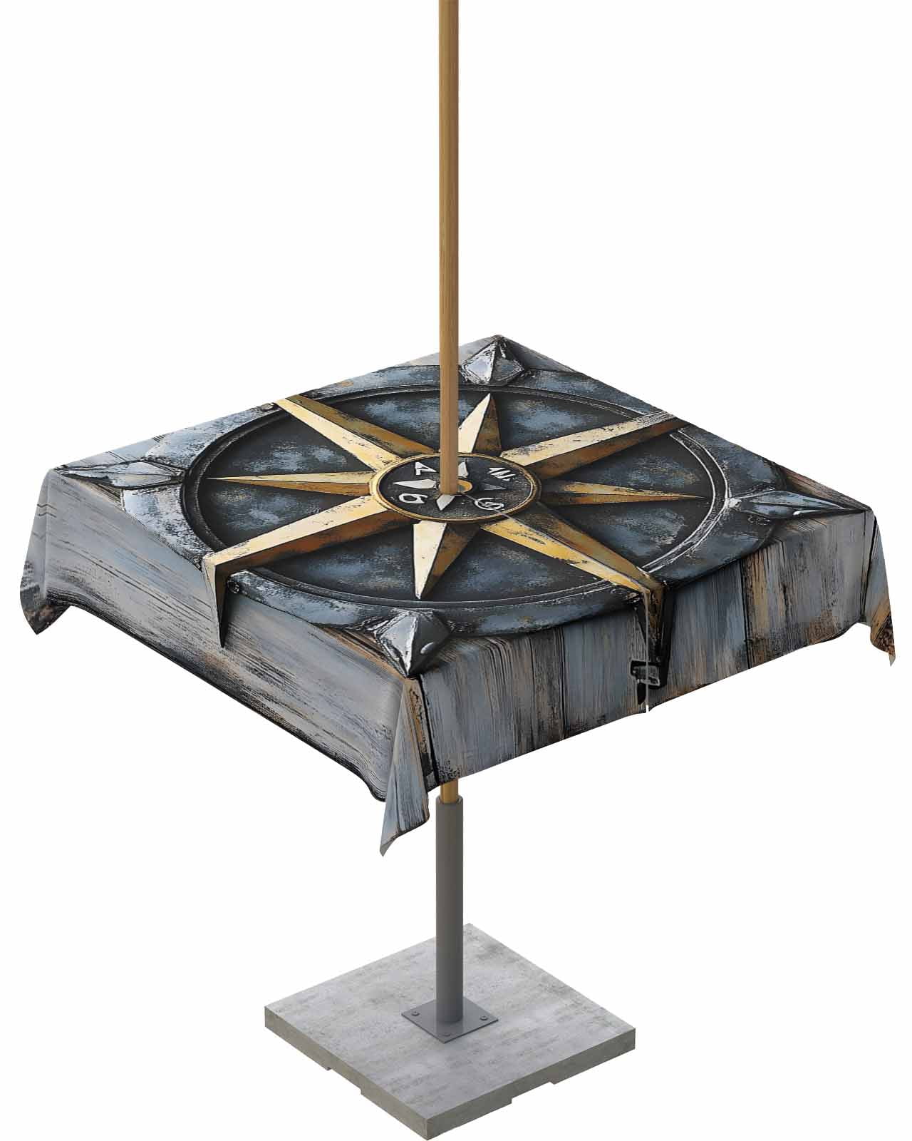 nqOlkjepod Vintage Compass Coastal Outdoor Tablecloth with Umbrella ...