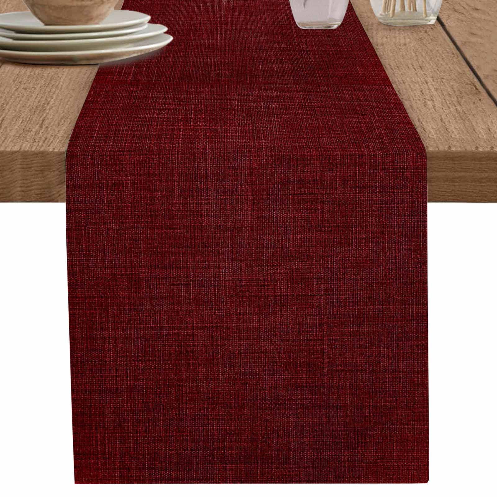 nqOlkjepod Vintage Dark Red Table Runner 72 Inches Long Farmhouse Dress ...