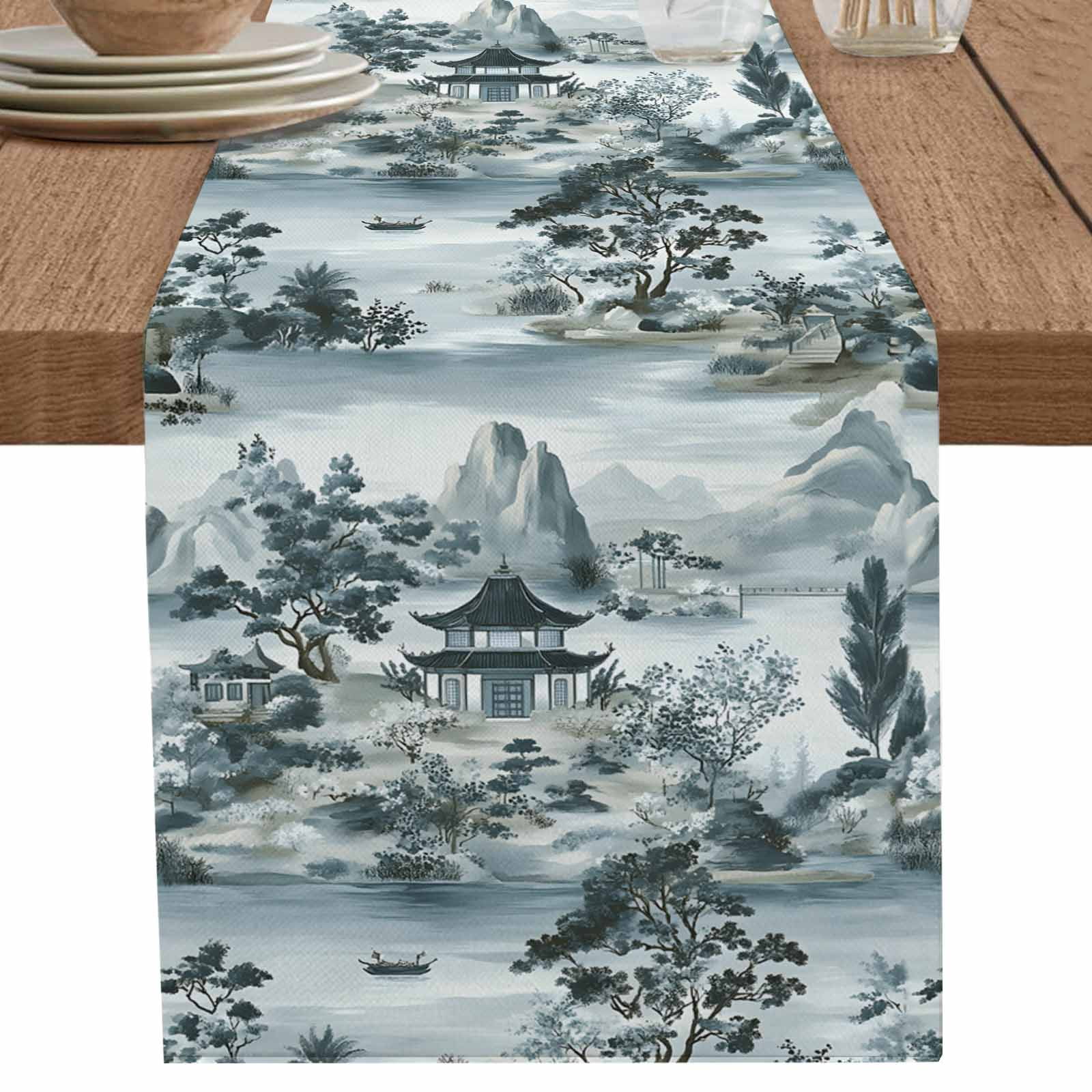 nqOlkjepod Vintage Garden Table Runner 72 Inches Long Farmhouse Dress ...
