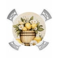 thumbnail image 1 of nqOlkjepod Vintage Lemon Round Tablecloth, Fitted Table Cover with Elastic for 36"-44" Round Tables, Yellow Fruit Blossoming Botanical Flower Table Cloth Outdoor Dinning Party Waterproof Tablecloths, 1 of 6