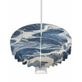 thumbnail image 1 of nqOlkjepod Vintage Navy Blue Outdoor Tablecloth with Umbrella Hole & Zipper, Marble Abstract Art Round Table Cover 54 Inch, Dining Waterproof Table Cloth Protector for Patio/Party/Picnic, 1 of 7