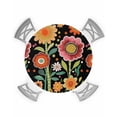 thumbnail image 1 of nqOlkjepod Vintage Sunflower Round Tablecloth, Fitted Table Cover with Elastic for 55"-60" Round Tables, Black Boho Summer Botanical Table Cloth Outdoor Indoor Dinning Party Waterproof Tablecloths, 1 of 6