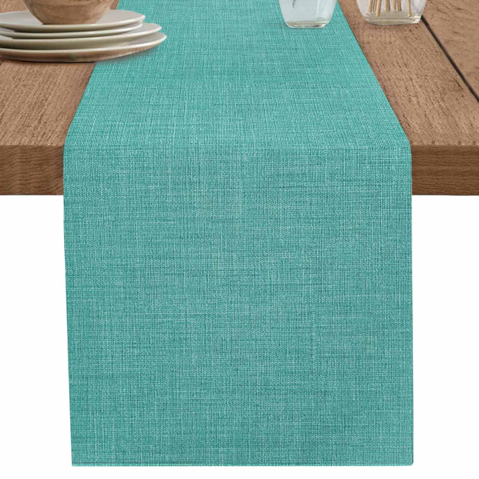 nqOlkjepod Vintage Teal Green Table Runner 70 Inches Long Farmhouse ...
