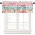thumbnail image 1 of nqOlkjepod Western Boho Farmhouse Short Window Curtain Valances, Cactus Pink Green Nature Mountains Rod Pocket Kitchen Valances for Living Room Bedroom Bathroom Cafe, 1 Panel - 60" x 18", 1 of 8