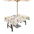 thumbnail image 1 of nqOlkjepod Wildflowers Outdoor Tablecloth with Umbrella Hole & Zipper, Blossoming Botanical Prints Garden Floral Rectangle Table Cover 60x120 Inch, Dining Waterproof Table Cloth Protector for Patio, 1 of 7