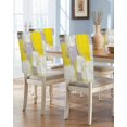 thumbnail image 1 of nqOlkjepod Yellow Chair Covers Set of 6, Decorative Chair Back Cover, Modern Geometric Grey Oil Painting Abstract Dining Room Chair Slipcovers Removable Chair Protectors Covers for Party Banquet, 1 of 7