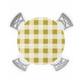 thumbnail image 1 of nqOlkjepod Yellow Checkered Round Tablecloth, Fitted Table Cover with Elastic for 55"-60" Round Tables, Farmhouse Buffalo Plaid Table Cloth Outdoor Indoor Dinning Party Waterproof Tablecloths, 1 of 6