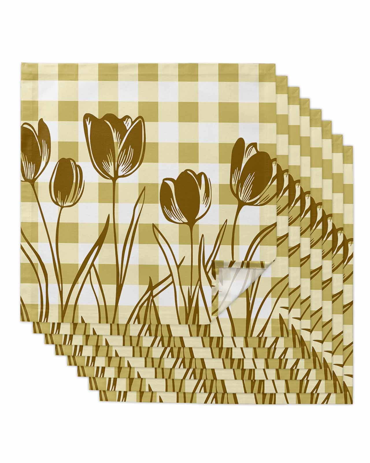 Elegant Tulip Garden Dinner Napkins - 16 Count, 8-Inch, 3-Ply, Floral Design For Parties & Special Occasions