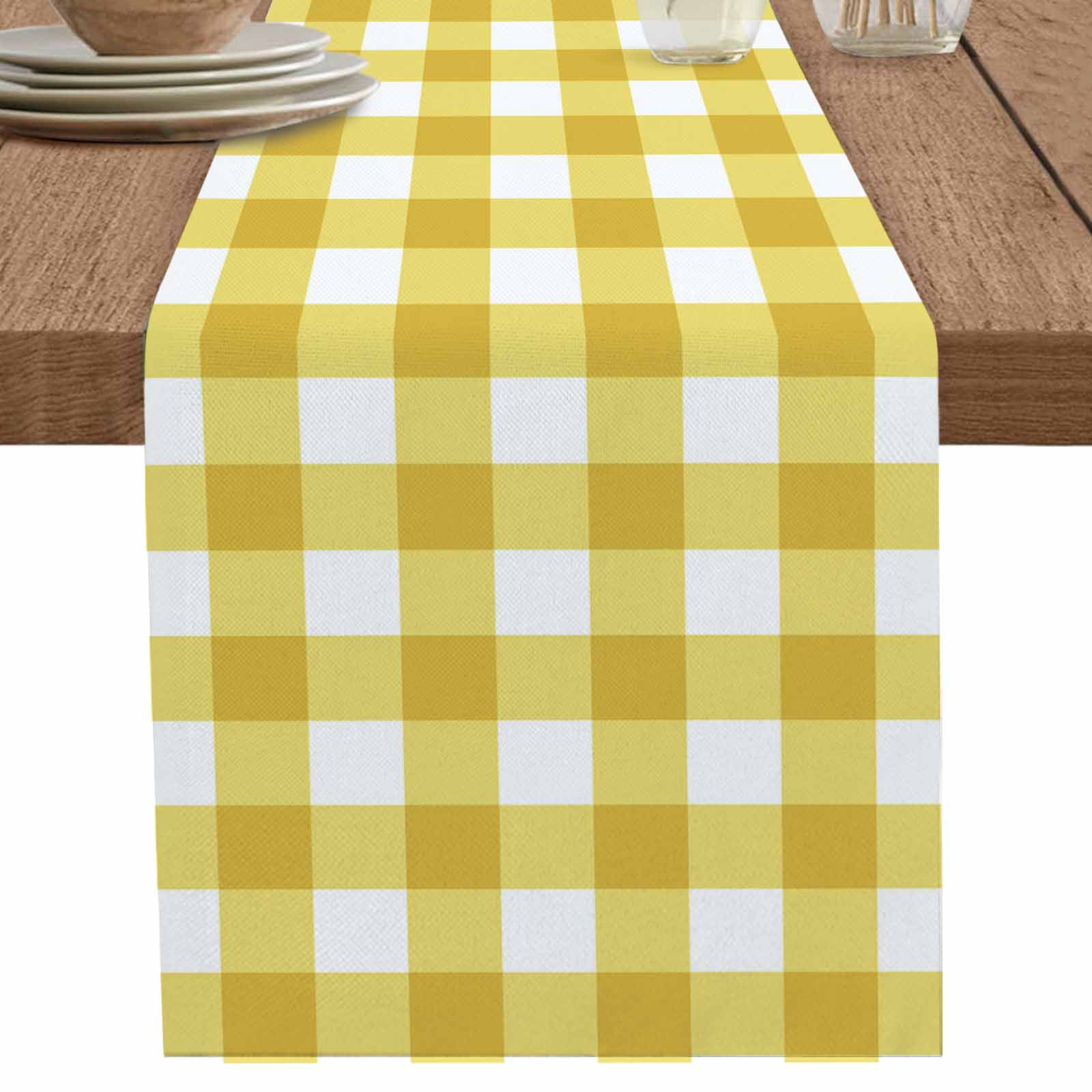 nqOlkjepod Yellow Gradient Table Runner 70 Inches Long Farmhouse Dress ...