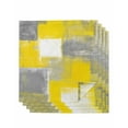 thumbnail image 1 of nqOlkjepod Yellow Grey Cloth Napkins Set of 4 Reusable Dinner Napkins, Rustic Mottled Oil Painting Abstract Texture Cocktail Napkin Washable Table Napkins for Wedding/Party/Baby Shower 20"x20", 1 of 8
