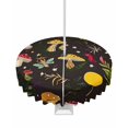 thumbnail image 1 of nqOlkjepod Yellow Red Mushrooms Outdoor Tablecloth with Umbrella Hole & Zipper, Black Forest Botanical Vintage Round Table Cover 54 Inch, Dining Waterproof Table Cloth Protector for Patio/Party, 1 of 7