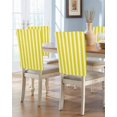 thumbnail image 1 of nqOlkjepod Yellow Striped Chair Covers Set of 6, Decorative Chair Back Cover, Modern Farmhouse Yellow White Stripes Dining Room Chair Slipcovers Removable Chair Protectors Covers for Party Banquet, 1 of 7