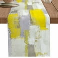 thumbnail image 1 of nqOlkjepod Yellow Table Runner 60 Inches Long Farmhouse Dress Scarves, Modern Geometric Grey Oil Painting Abstract Dining Tablerunner for Coffee Table/Kitchen Island/Party Décor, 13" x 60", 1 of 8
