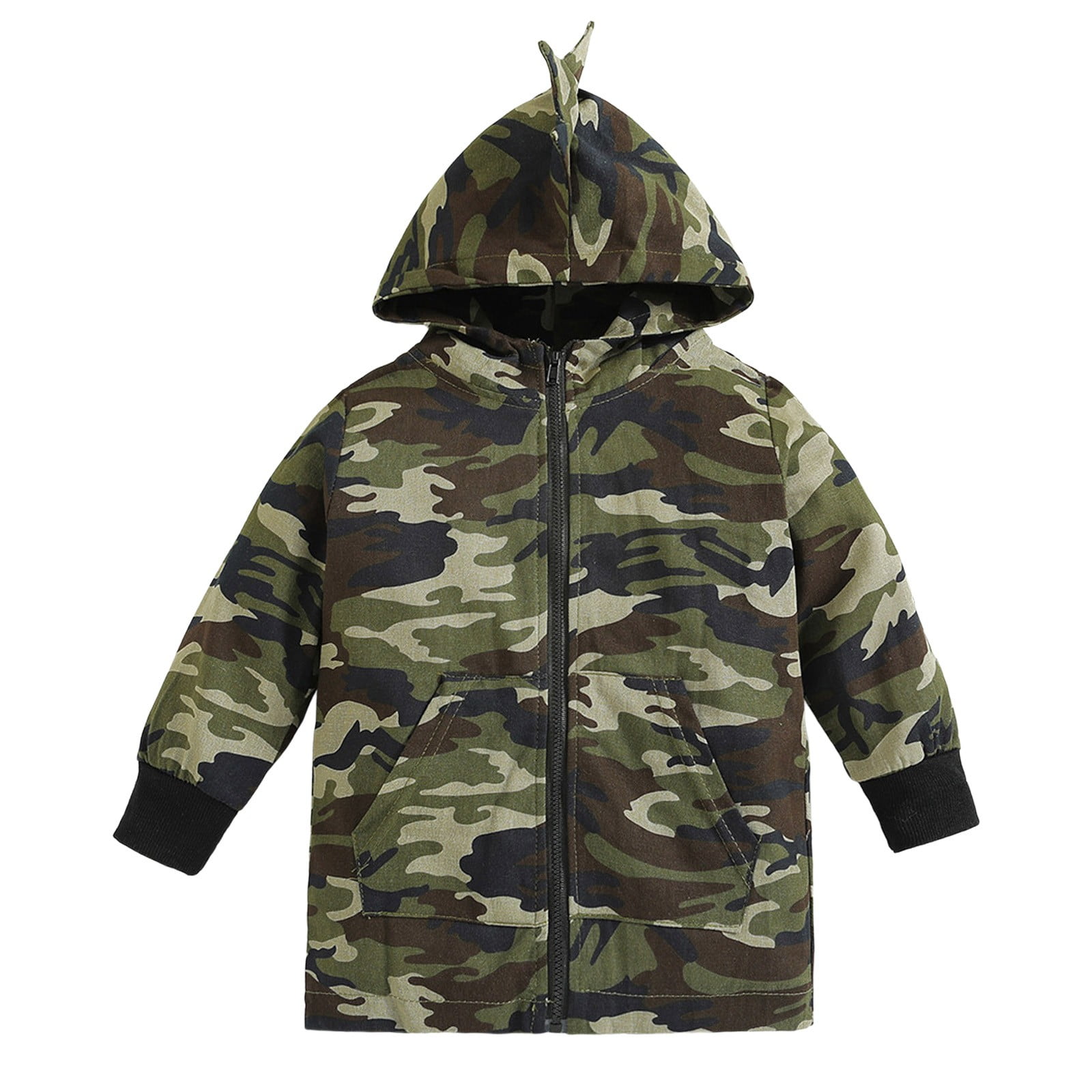 nsendm 4t Winter Coat Boys Girls Long Sleeve Camouflage Prints Hooded ...