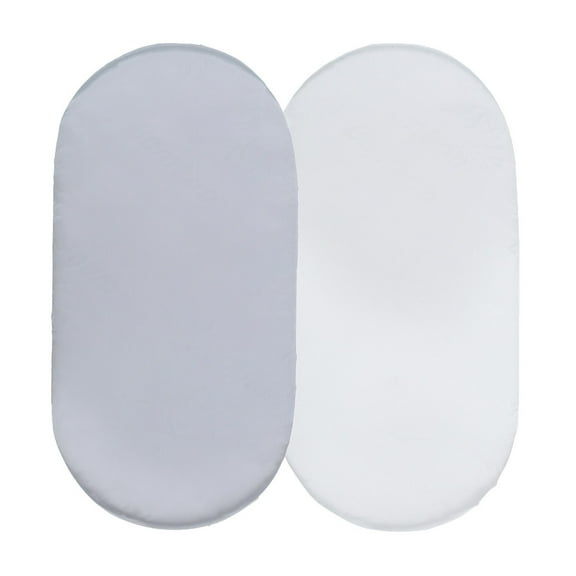 nsendm Bassinet Sheet Set 2 Pack Fitted Bassinet Sheets for Baby Boy, Universal Microfiber Soft Cradle Sheets for Oval Rectangle and Hourglass Bassinet Mattress