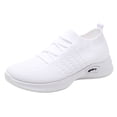 thumbnail image 1 of nsendm Female Fashion Sneakers Adult Sneaker Women Shoes Size 13 Casual Shoes Lace Fashion Shoes Ladies Up Women's Womens Walking Sneaker White 7.5, 1 of 6