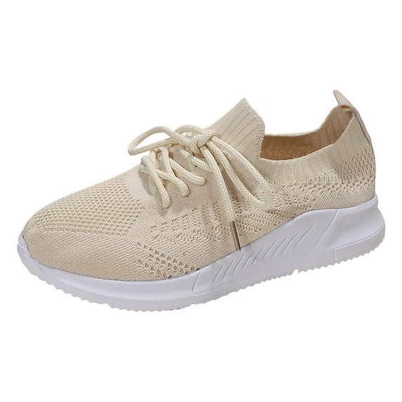 nsendm Female Fashion Sneakers Adult Womens Sneaker On Travel Soft Sole Comfortable Shoes Outdoor Mesh Runing Fashion Sports on Womens Sneaker Beige 9