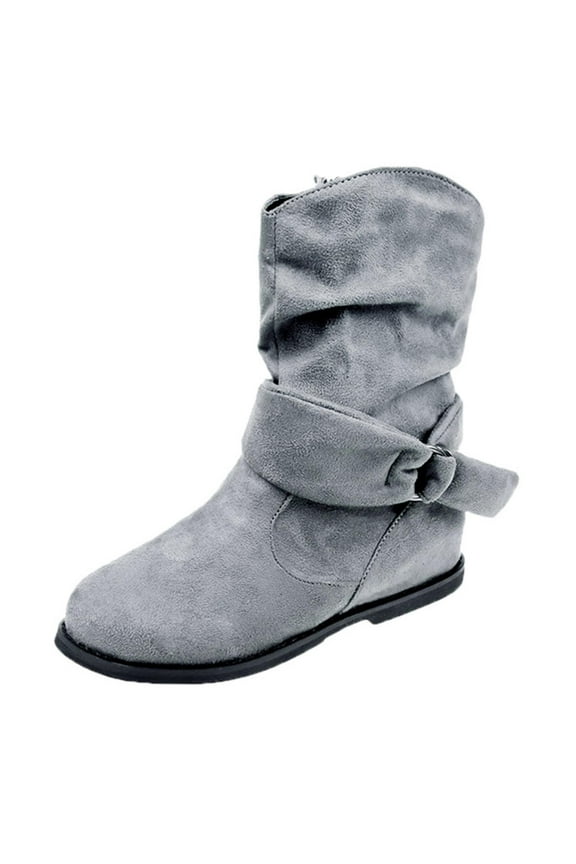 Female Shoes Adult Boots Women Size 6 Boots High Zipper Fashion Heels Women's Breathable Short women's boots Boots Women 8 Grey 8.5