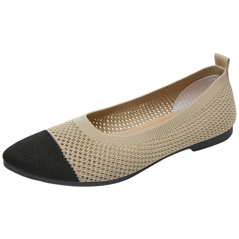 nsendm Female Shoes Adult Casual Slip on Shoes for Women under 30 Color Matching Comfortable Flat Bottomed Non Slip Target Sandals Women Beige 7