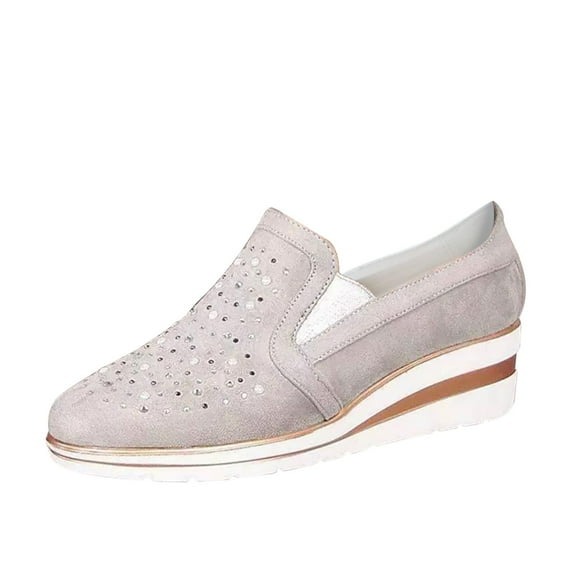 nsendm Female Shoes Adult Lace up Dress Shoes for Women Flat Shoes Ladies Comfort Casual Women's Flat Open Toe Shoes for Women Dressy Grey 10
