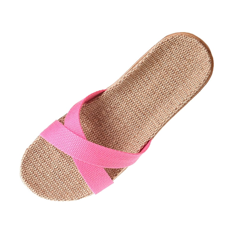 nsendm Female Shoes Adult Slippers for Women with Back Wood Floor Silent  Home Non Slip Thick Sole Summer Slipper Socks with Grips for Women Hot Pink  6.5 