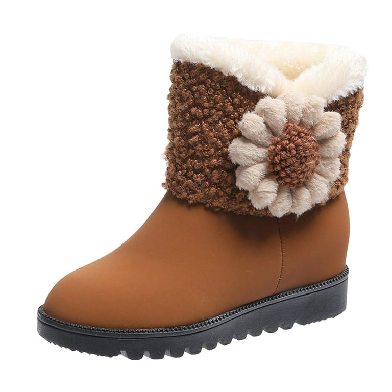 nsendm Female Shoes Adult Women's Size 6m Boot Shoes Boots Snow Winter  Thicksoled Winter Women's Ankle women's boots Boots for Women 10 Brown 8 