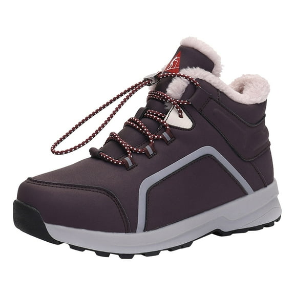 nsendm Female Shoes Adult Womens Snow Boots Wide Width Sole Warm Snow Boots Fashion Outdoor Snowproof Plus Winter Boots Women Snow High Heel Purple 6.5