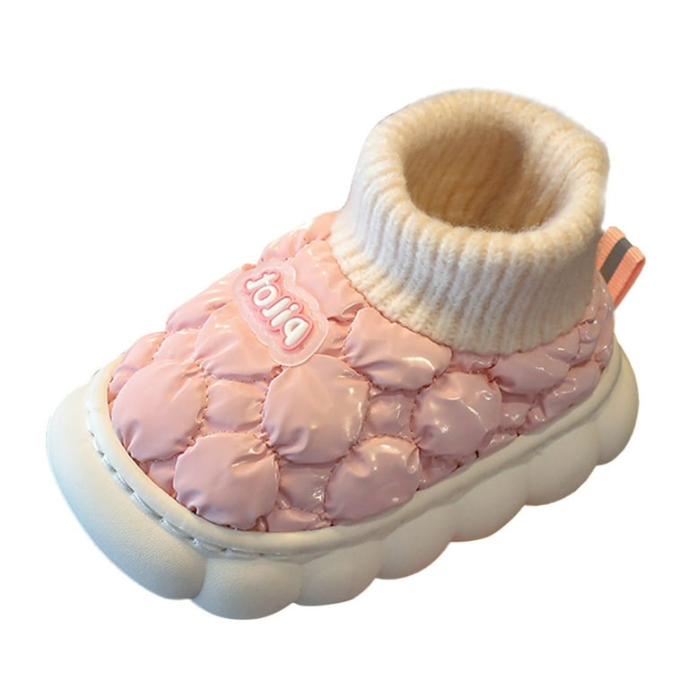 nsendm Female Shoes Big Kid Kids Girl Shoes Fashion Flat Home Cotton  Slippers Can Be Worn Outdoors Plus Velvet Baby Slippers for Girls Toddler  Pink 2.5 