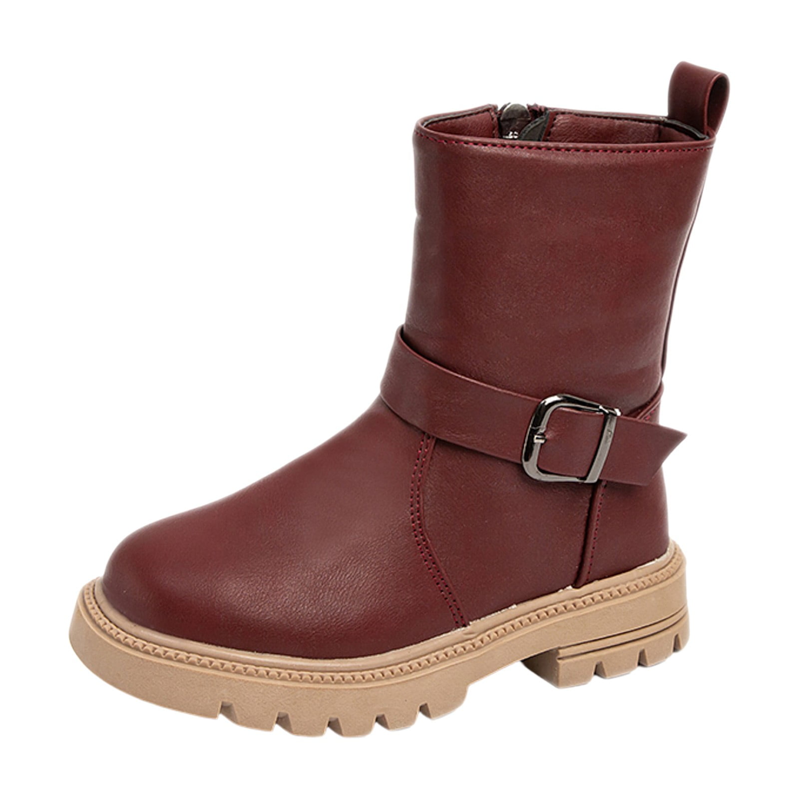 nsendm Female Shoes Big Kid Toddler on Boots Thick Heel Thick Sole Mid