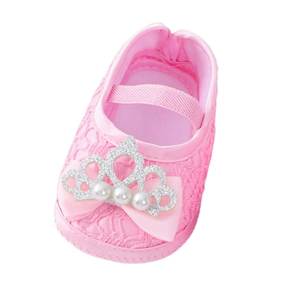 nsendm Female Shoes Kids outside Soft Sole Toddler Shoes Pearl Dress Flower Princess Shoes Toddler Shoes Toddler Slippers Size 8 Pink 4