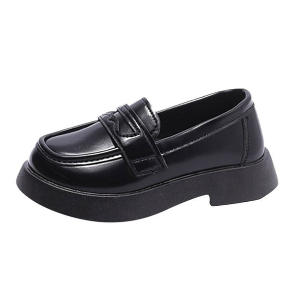 nsendm Female Shoes Little Kid Girls Dress Shoes Size 12 Casual Shoes Boys and Girls Leather Shoes Solid Color Soft Slip On Snow Boots Kids Size 1 Black 13.5