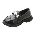 thumbnail image 1 of nsendm Female Shoes Toddler Dress Boots Summer Children Casual Shoes Girls Leather Shoes Thick Sole Non Slip Dress Shoes Girls Boots Size 2 Big Kid Black 11, 1 of 6