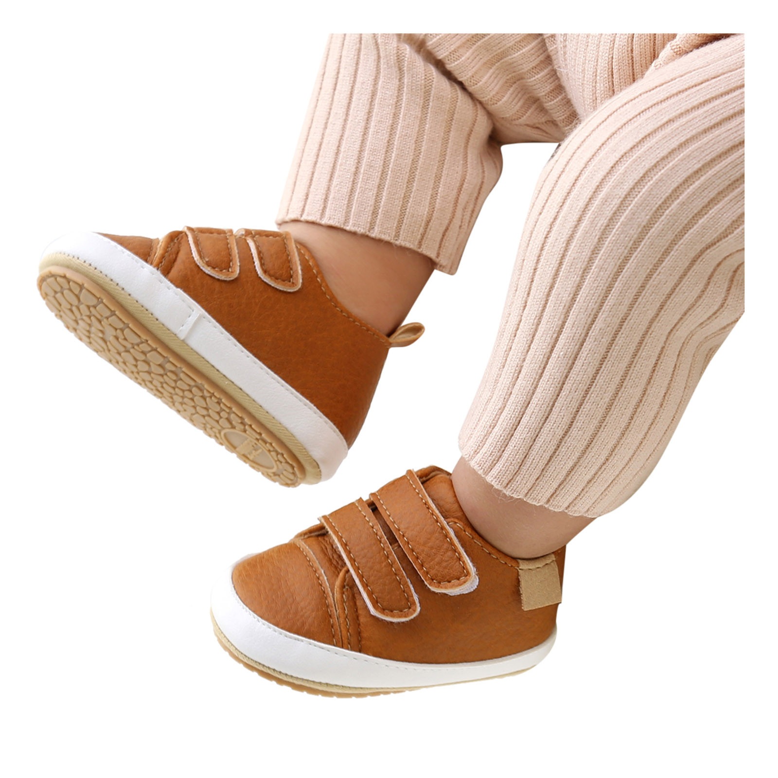 nsendm Leather Sneaker Shoes Boys Walkers Sole Baby -Slip Girls Soft Rubber Baby Shoes Size One Shoes Brown 12 Months