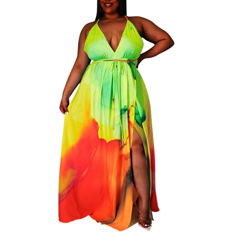 Sexy Print Backless V Neck Sling Dress Dresses Sexy Print Backless V Neck Sling Dress Dresses