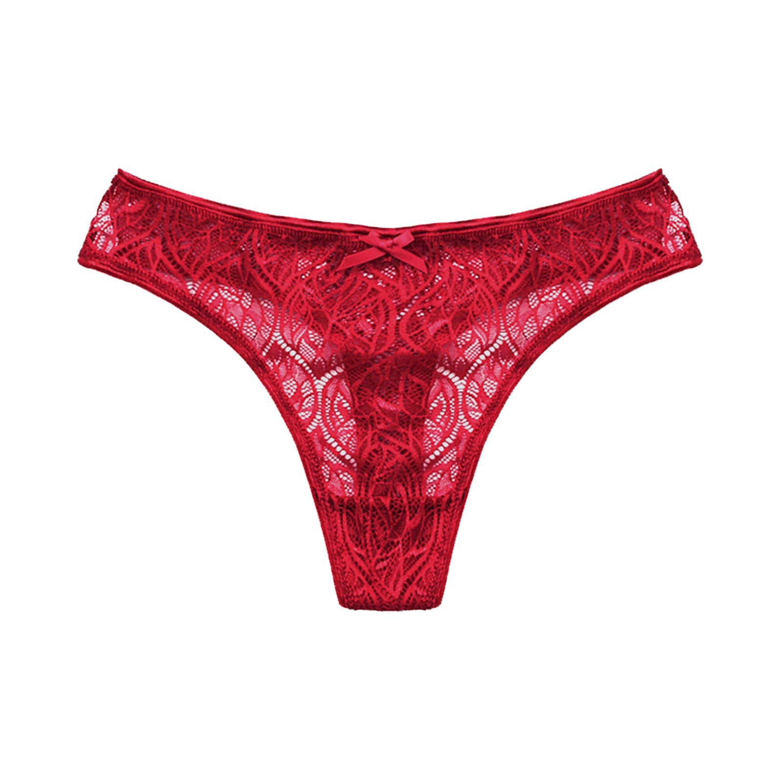 nsendm Female Underwear Adult plus Size Lingerie for Women 3xl Sexy Thong  Panties Lace Low-waist Underwear Women Lingerie Sexy Outfits(Red, S) 