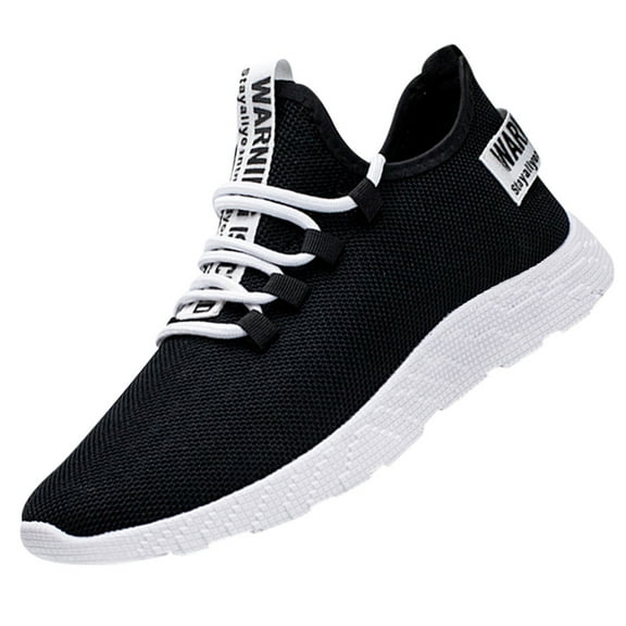 nsendm Male Fashion Sneakers Adult Men Sneaker Shoes Men's Weaving Running le Shoes Tourist Flying Leisure Men's Sneaker Shoes Men Black 7.5