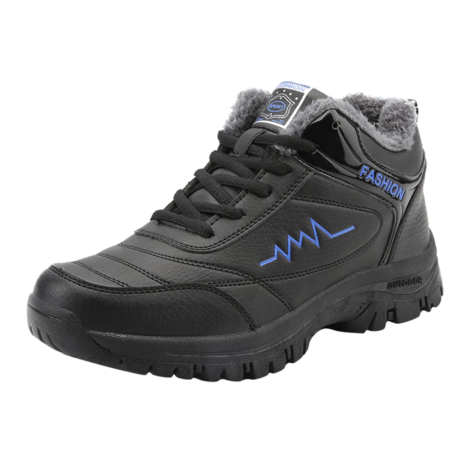 nsendm Male Shoes Adult Mid Calf Snow Boots for Men Aged and Elderly