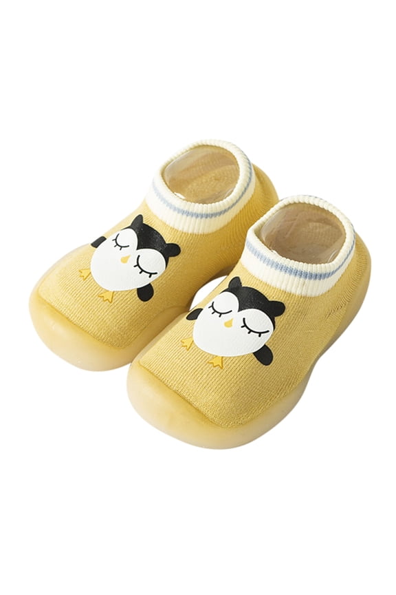 Male Shoes Slip on Boys Shoes Cartoon Warm House Slippers for Lined Winter Indoor Shoes Toddler Socks Baby Home Shoes Yellow 4
