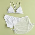 thumbnail image 1 of nsendm Toddler Girl's 3 Piece Swimsuits Soild Bikini Bathing Suit Briefs Girls Bikini Beach Swimwear Girls Swimsuits Size 10 Swimwear White 12-14 Years, 1 of 5