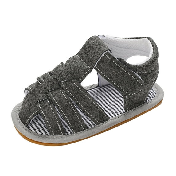 nsendm Unisex Sandal Toddler Toddler Boys Shoes Toddler Shoes Boys and Girls Sandals Flat Soles Light Straps Roman Toddler Boy Active Shoes Dark Gray 6