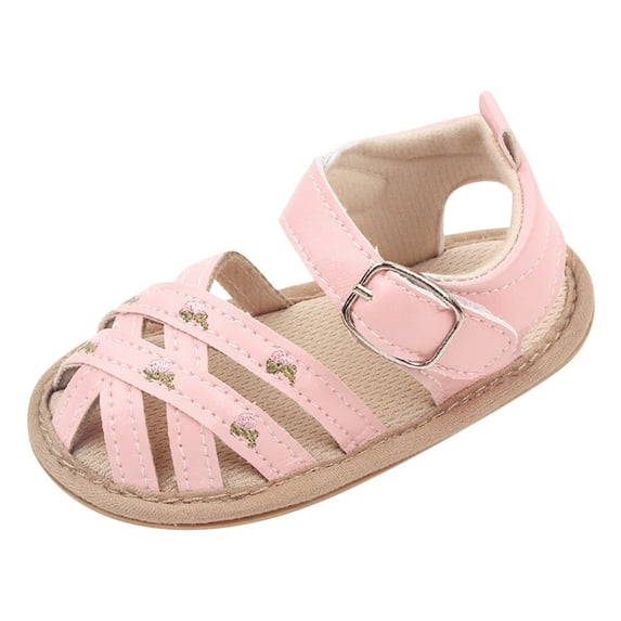 nsendm Unisex Sandal Toddler Toddler Sandals Size 5 Boy Shoes Girls Sandals Hollow Vamp Design Buckle Breathable and Comfortable Fall Kids Shows Pink 6