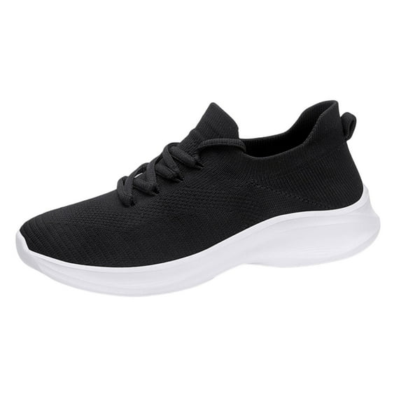nsendm Women's Shoes Sport Sneakers Lightweight Casual Walking Shoes Breathable Mesh Platform Sneakers for Women Black 39