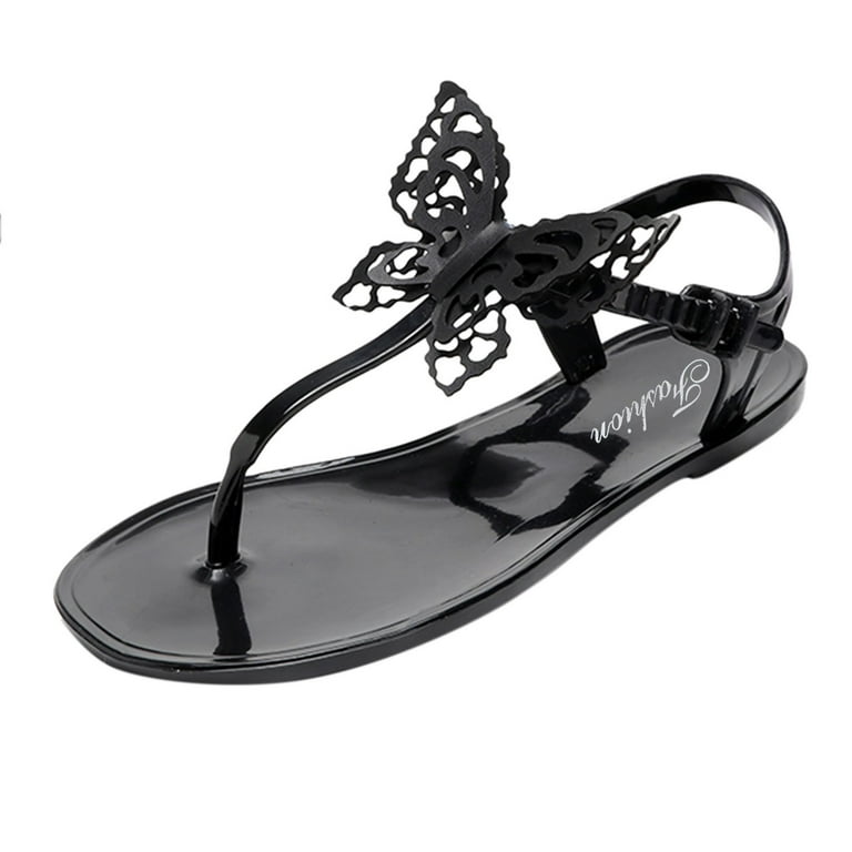 nsendm Womens Slipper Sandals Size 6 Flip And Flops Flat Slippers Summer  Women's Fashion Beach Crock Sandals Women Sandal Black 7